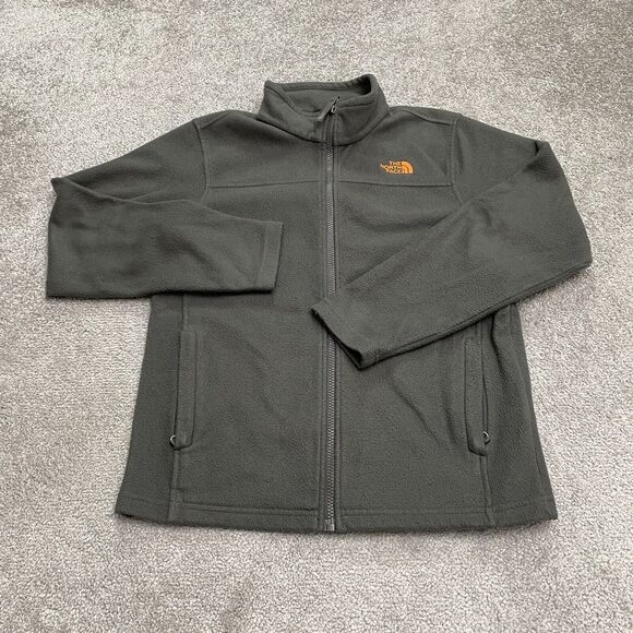 The North Face Fleece Jacket Boys Large Dark Gray Full Zip Pocket Midweight Hike
